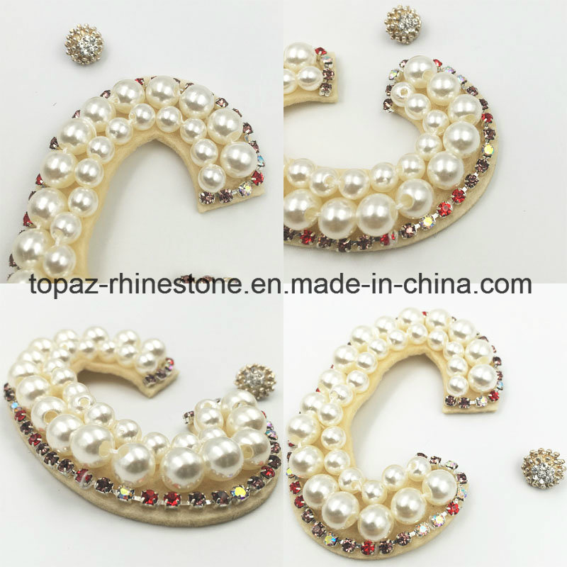 2018 Popular C Clear Crystal Rhinestone Applique Motif / Hotfix Clothing Rhinestone Patch Applique (TP-C)