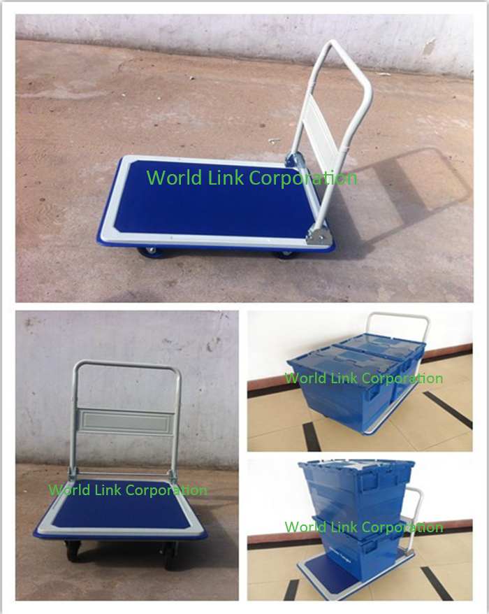 150kgs Plastic Hand Push Foldable Platform Hand Cart