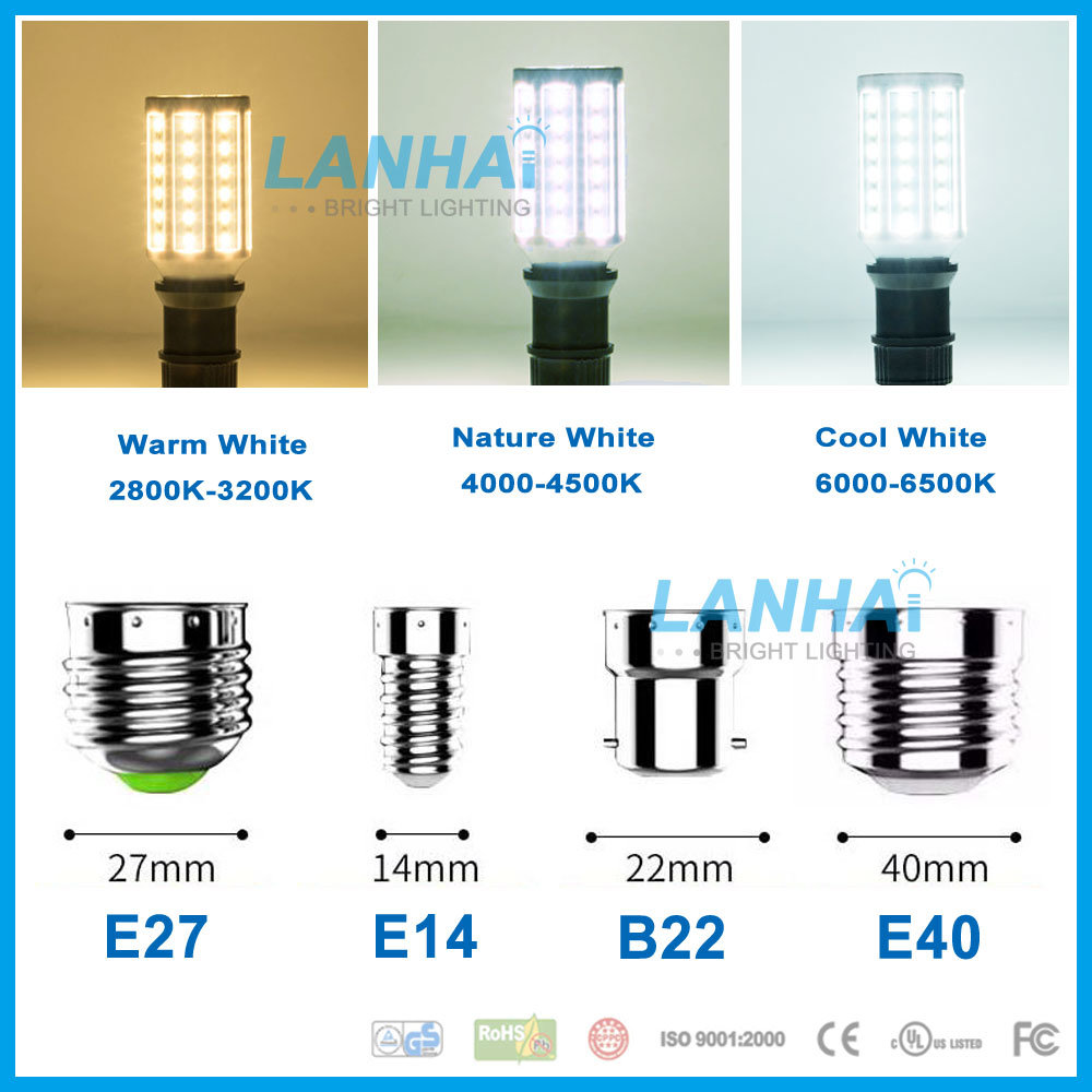 SMD5730 110V 240V E27 B22 8W LED Corn Light Bulb