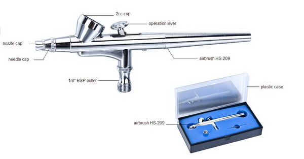 Dual Action Trigger Air-Paint Control Airbrush HS-207k