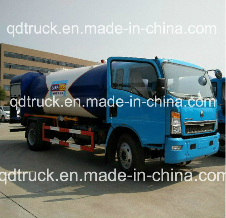 HOWO truck mounted cooking gas filling station, 5m3 Gas Dispenser Truck