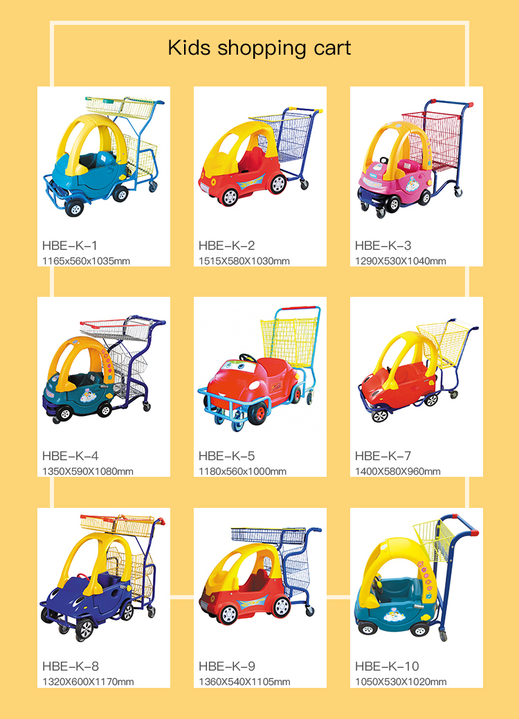Plastic Children Shopping Cart for Supermarket