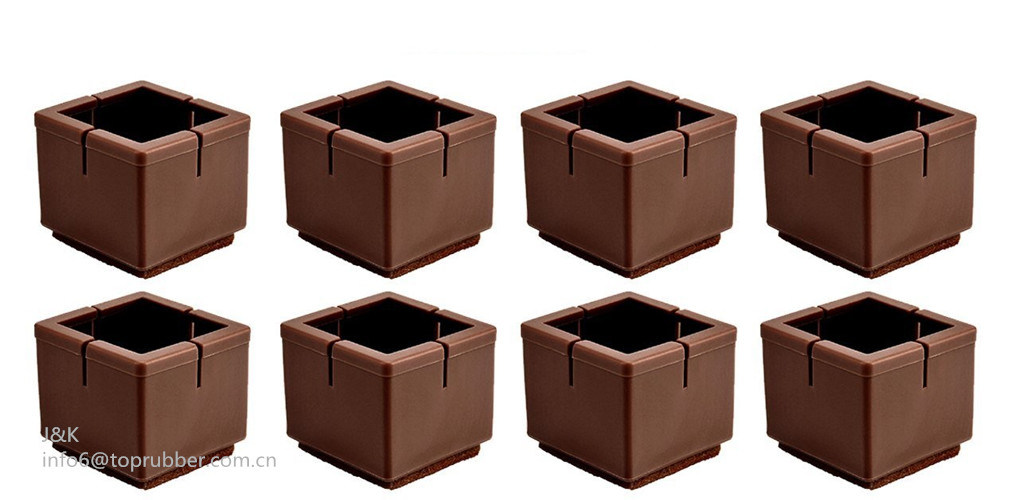 Rubber Leg Caps and Protector of Chairs and Tables, etc. (Square) (Brown) , Fully Customizable