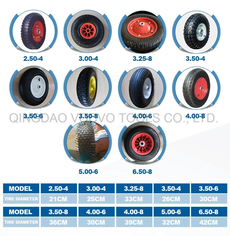 3.00-4 Pneumatic Rubber Wheels for Trolley