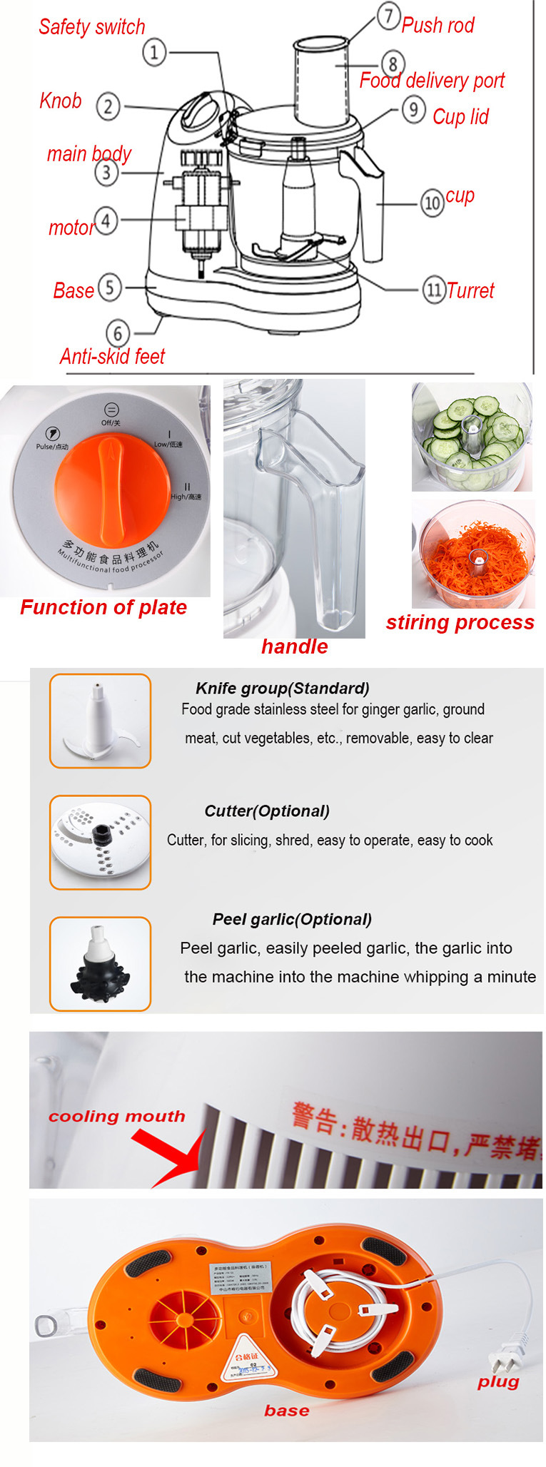 Multifunction Electric Mini Automatic Food Processor