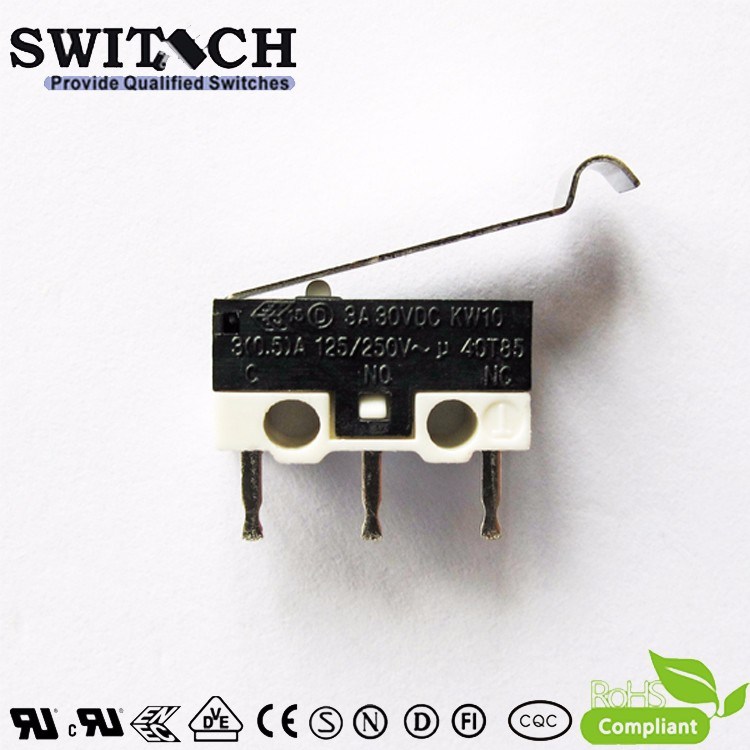 Miniature Snap Action Micro Switch with Three Pins for Electrical Tools