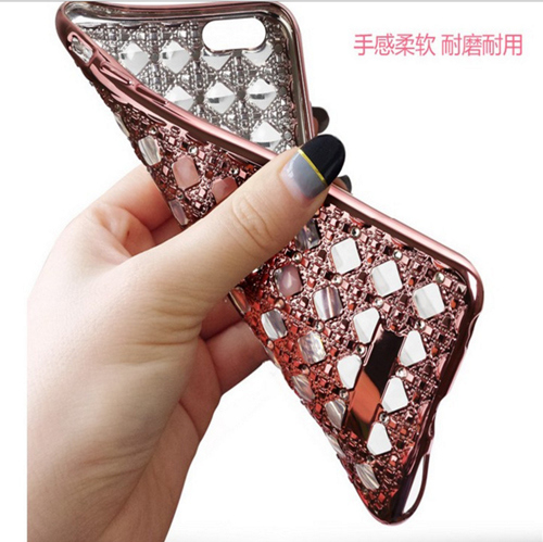 Electroplate Bling Diamond Pattern TPU Case for iPhone6 6s