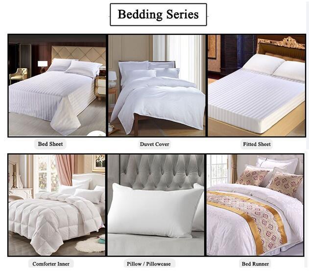 Gray/White Square Pattern Embroidered Hotel Bedding Comforter Set