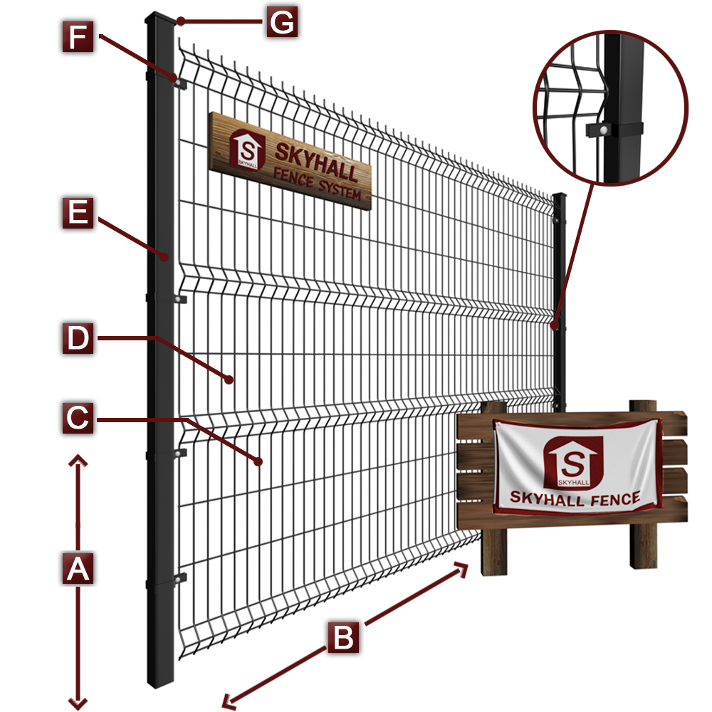 2*2.5m Galvanized Steel Welded Mesh Fencing for Railway