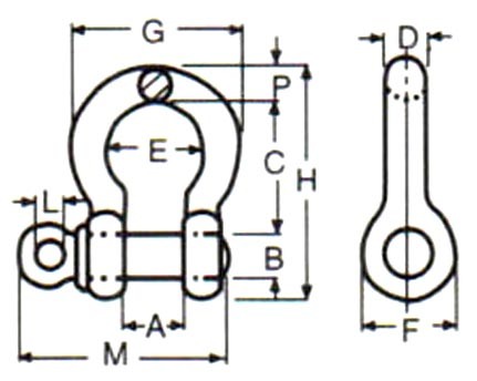 Us Type Drop Forged Steel G209 G210 Marine Shackle