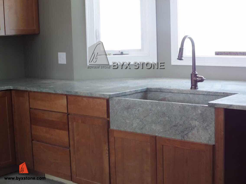 Seawave Green Granite Kitchen Countertop with Farm Sink