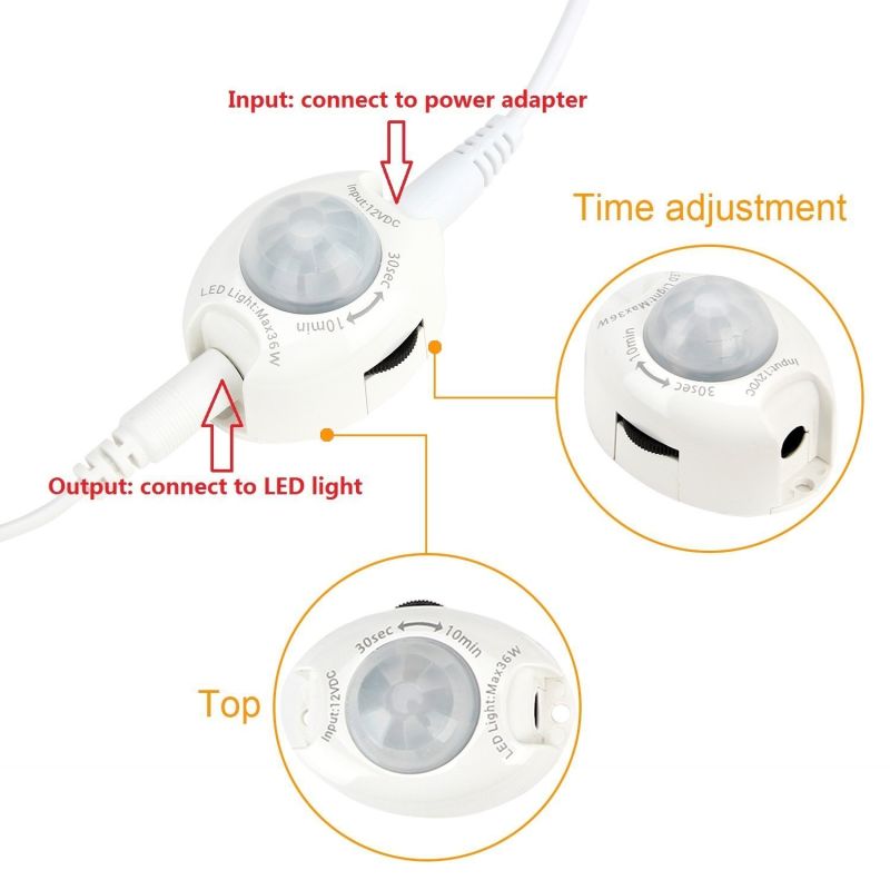 DC12V Warm White SMD 2835 60LEDs Bed LED Motion Sensor Strip