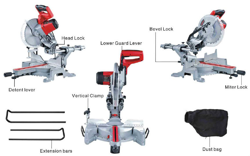 Hot Sales 1800W Sliding Dual Angle Mitre Saw