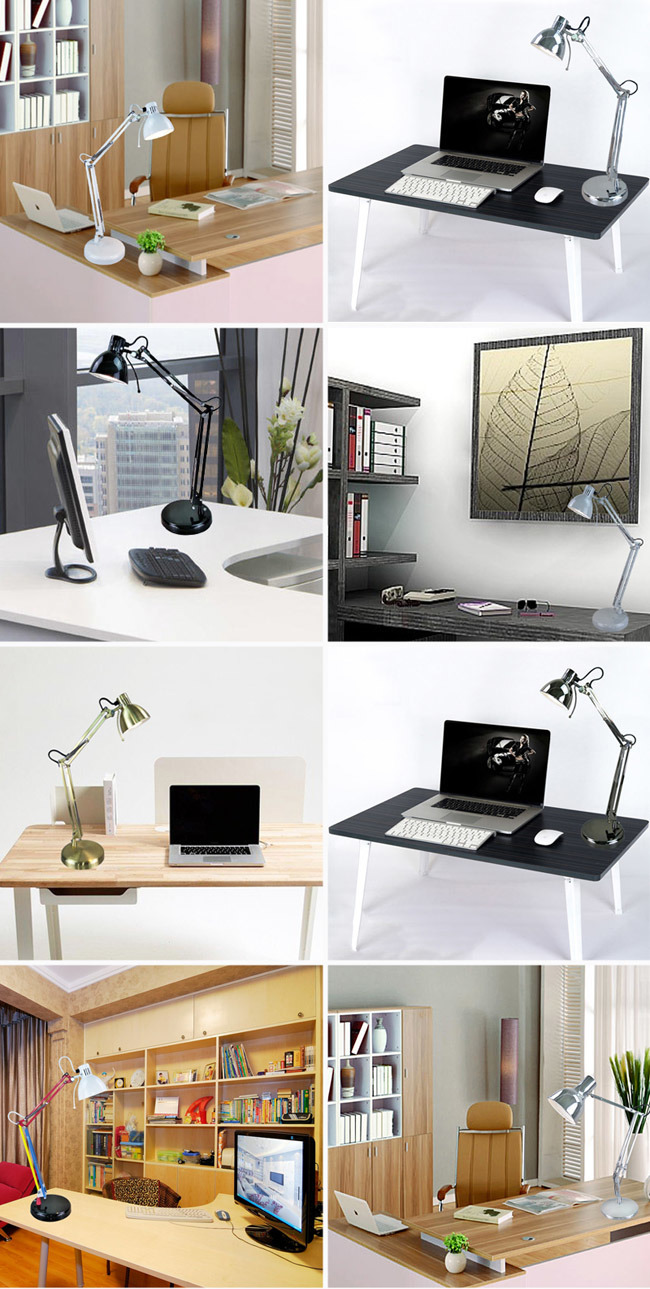 Hot Sale Black Flexible Hotel Table Lamp Foldable Metal Desk Lamp
