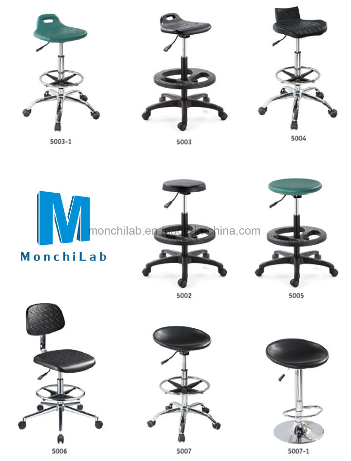 Round PU Seat Rolling Lab Industrial Chair with ESD