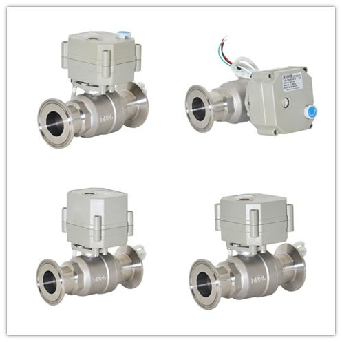 1'' 304stainless Steel Motorized Sanitary Electric Actuator Ball Valve (T25-S2-B-Q)