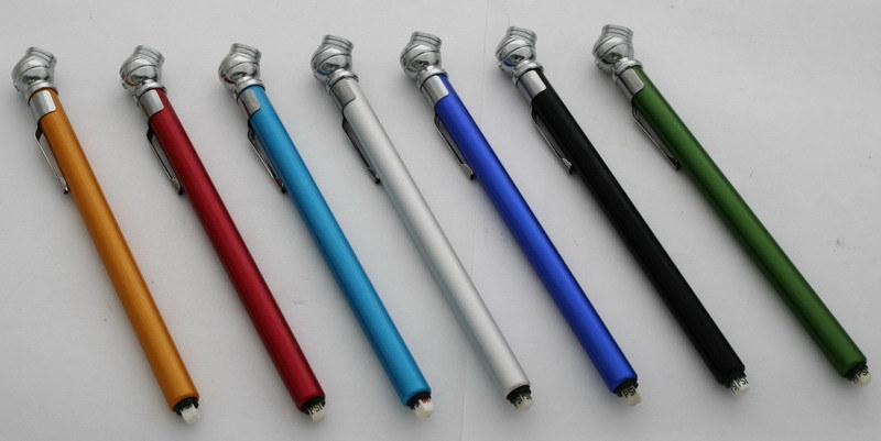 Promotional Mini Pressure Tire Gauge with Plastic Head and Aluminum Tube