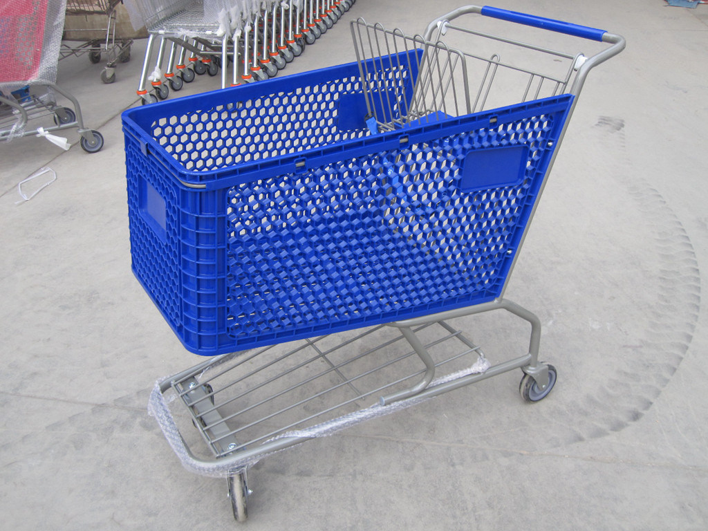 Supermarket Plastic Shopping Cart Trolley