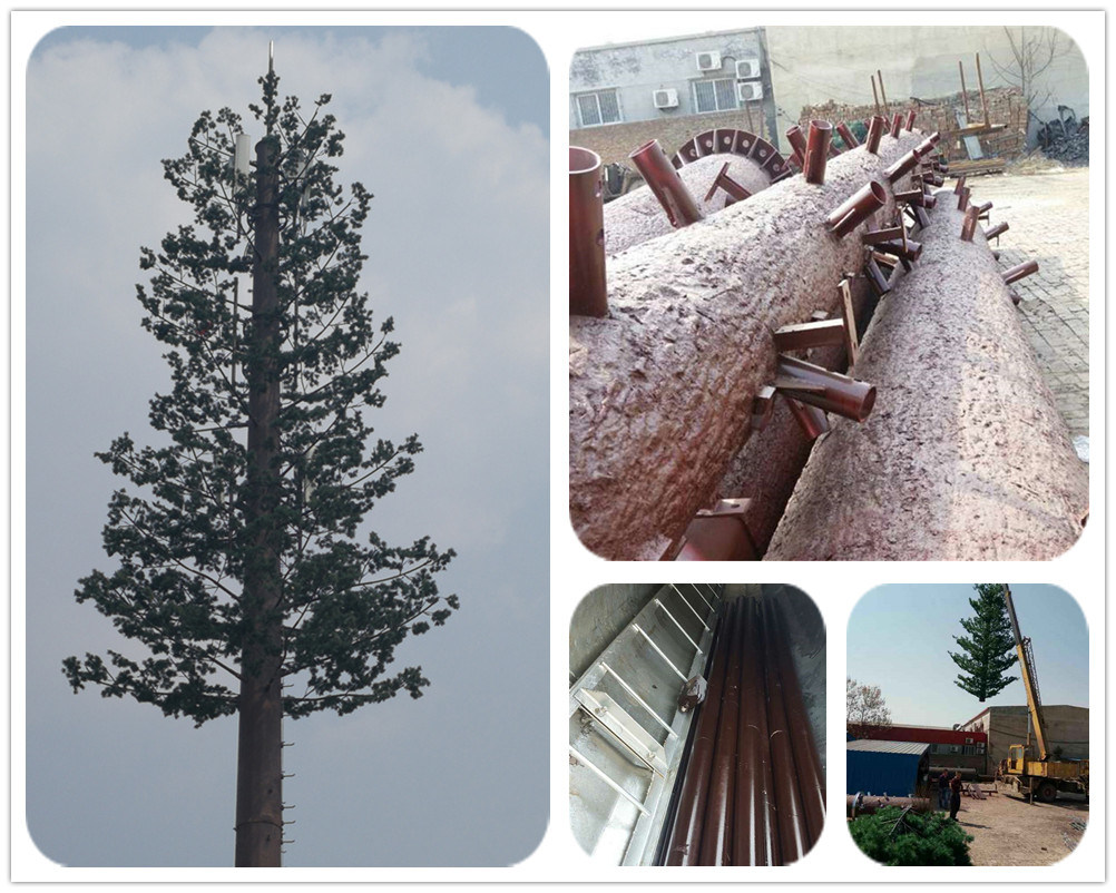 Camouflaged Pine Tree Tubular Tower for Communication