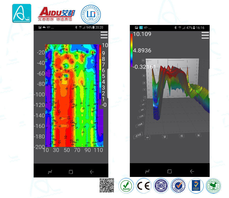 High Accuracy Mobile Phone Mapping Used Gold Underground 3D Metal Detector