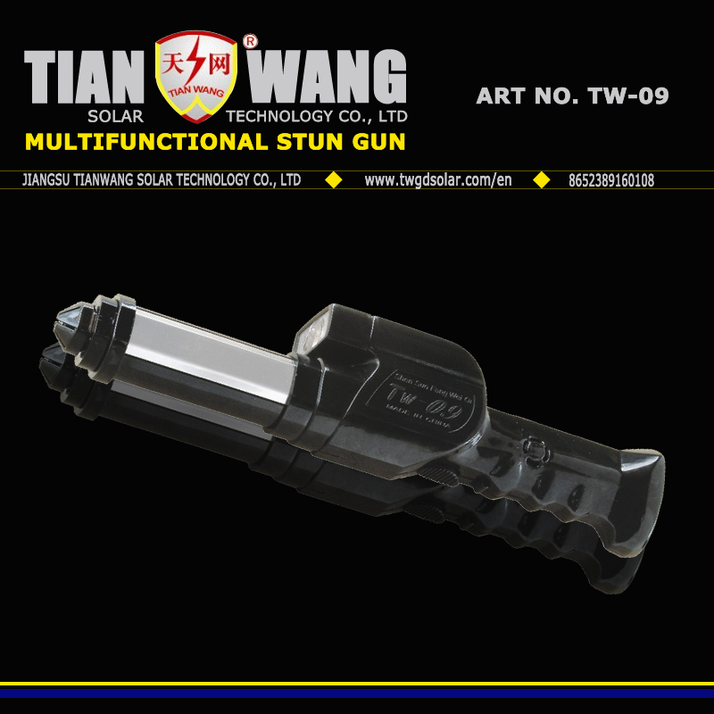 Telescopic Stun Guns with Flashlight and Alarm for Security Guard (TW-09)