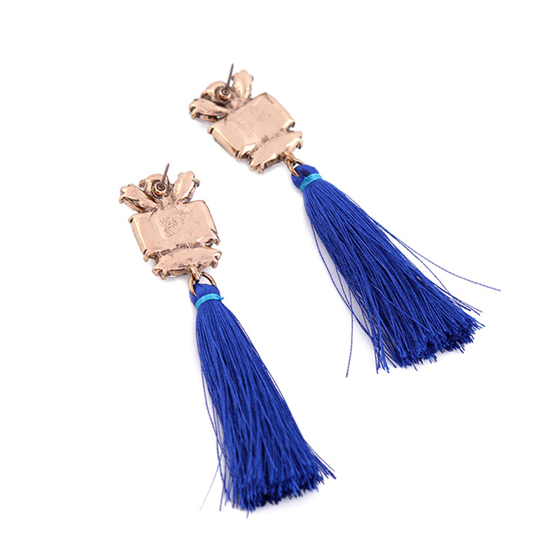 Tassels Gold Fashion Jewelry Stainless Steel Crystal Wedding Earring