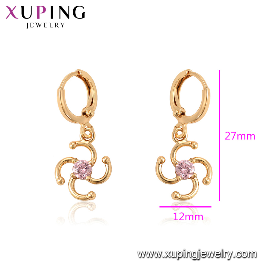 Xuping 18K Gold Plated Jewelry Fancy Women Earring for Christmas Gifts