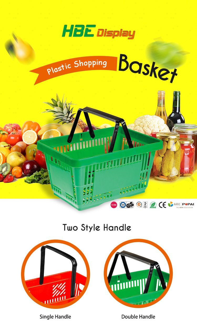 Double Handle Carry Plastic Shopping Basket