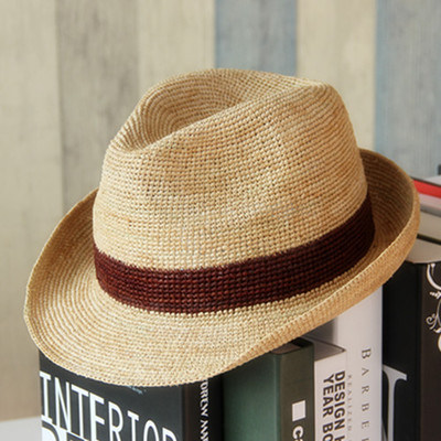 Custom Beach Summer Fedora Hat Men Paper Straw Hat