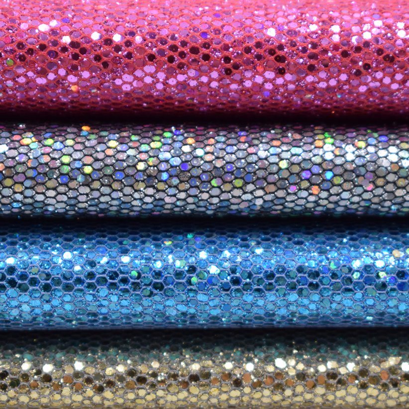 Glitter Honey PU Leather, Honey Textured Decorative Leather Textile