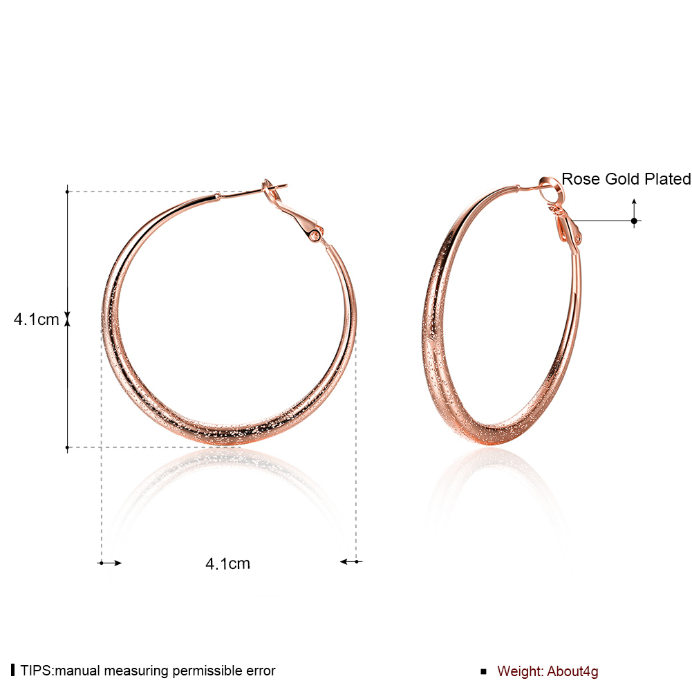 Simple Round Earring with Gold Rose Gold Plated Design for Women