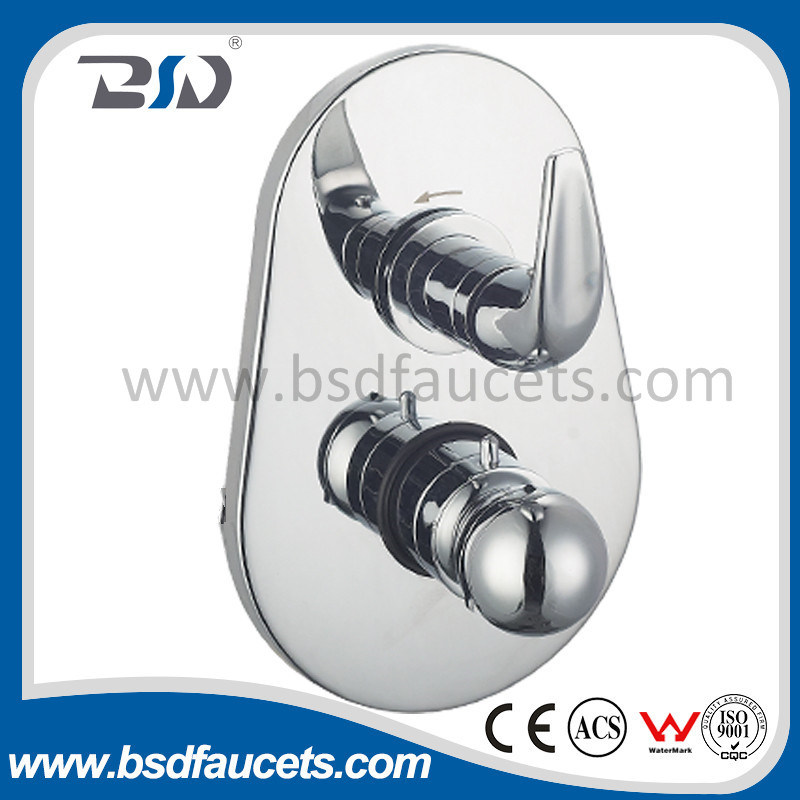 Concealed Thermostatic Shower Valve with Pear Shape Plate Lever Handle