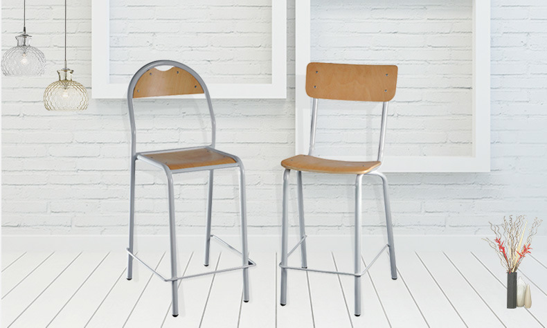 School Lab Chair with Wood Top and Steel Tube