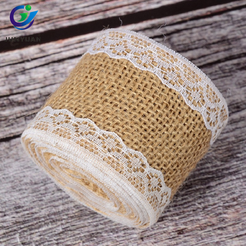 Natural Jute Lace Burlap Ribbon for Bow Ribbon DIY Decoration