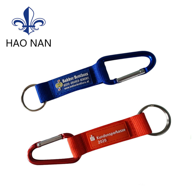 PVC Logo Short Lanyard Strap with Carabiner Keychain