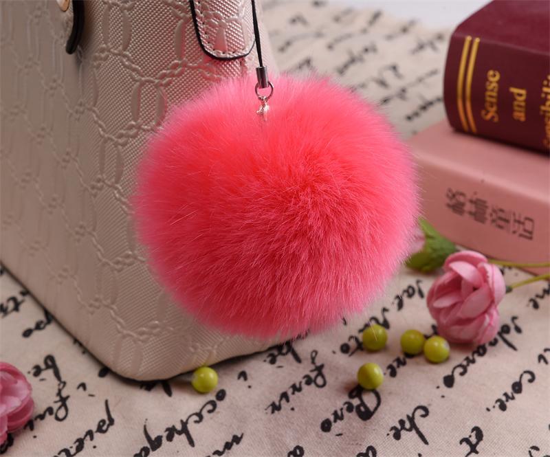 Faux Fur Ball Keyring/Multi Faux Fur POM POM Keychain