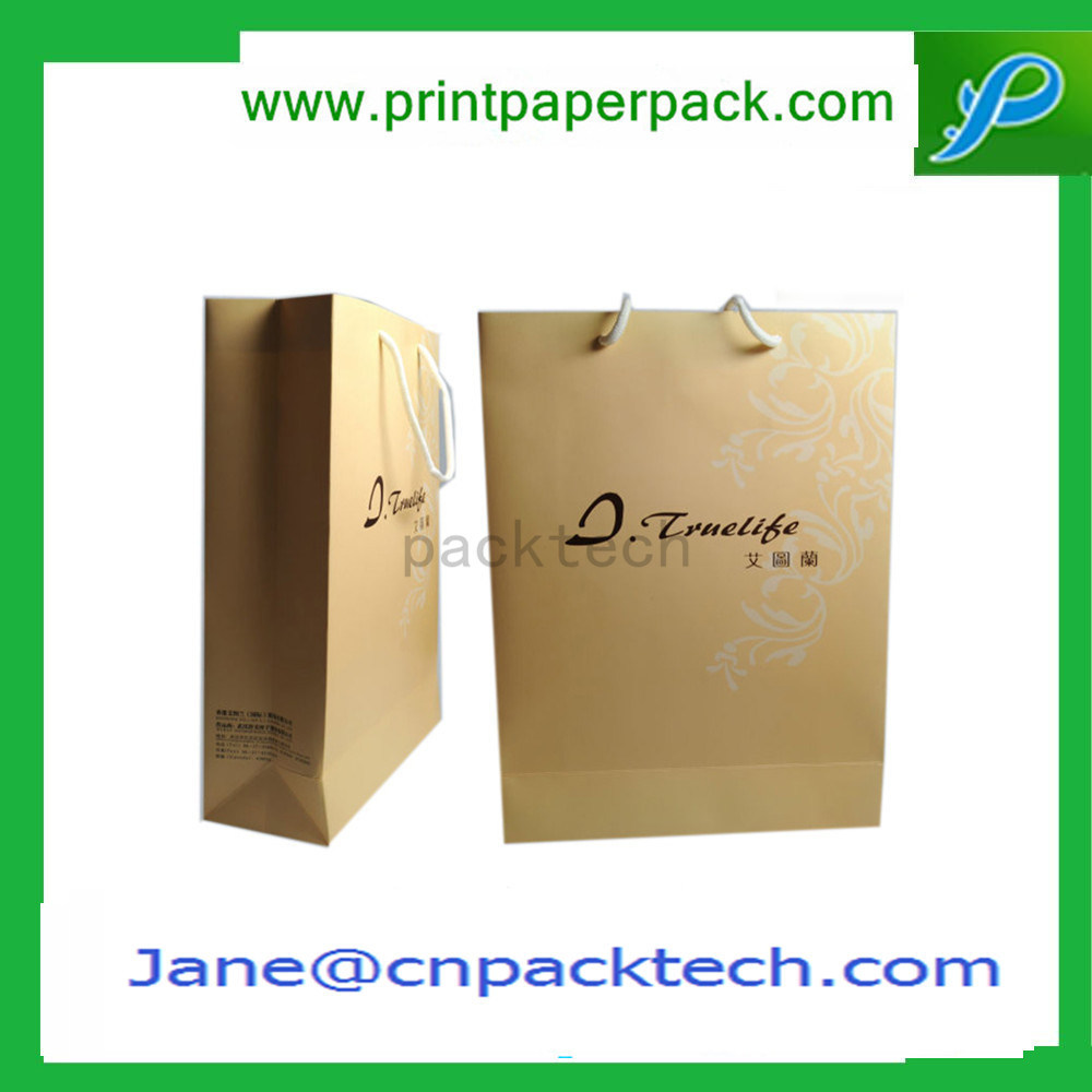 Custom Embossing Printed Kraft Paper Carrier Bag Gift Shopping Bag Cosmetic Packing Bag Handbags Fashion Bags