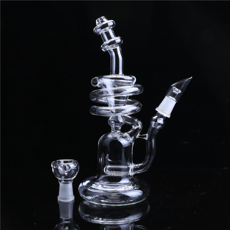 Mini Arm Tree Clean Glass Beaker Glass Water Pipe Recycler Smoking Pipe