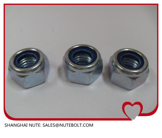 DIN982 /Bsw/Bsf/Unc/Unf Carbon/Stainless Steel A2-70 Class 4 6 8 Blue/White Ring Hex Nylon Nut Insert Lock Nuts Zinc