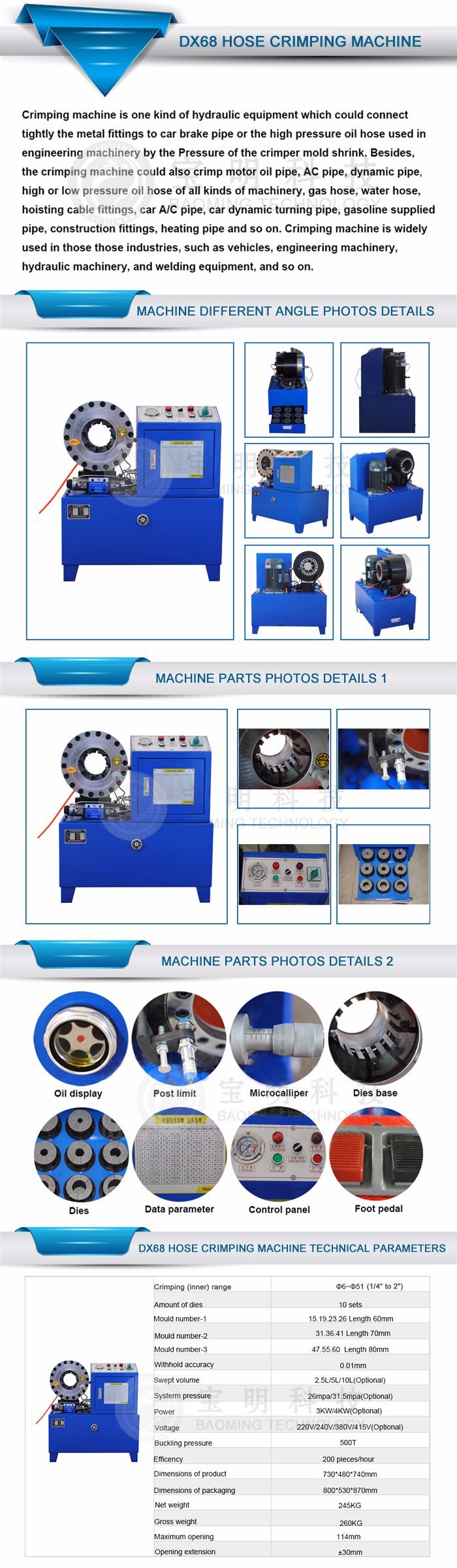 Factory Manufacturers Hydraulic Finn-Power Hose Crimping Machines and Equipment