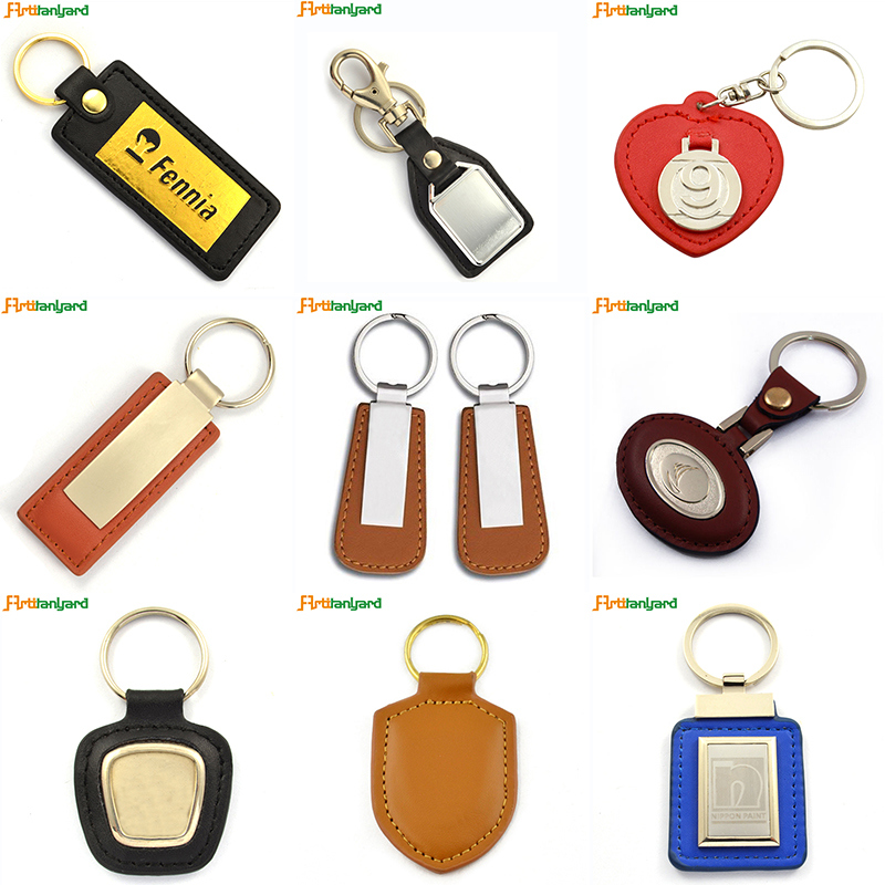 Customer Design Leather Metal Keychain