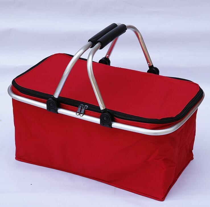 Foldable Aluminium Frame Can Bottle Picnic Color Bag Cooler Basket