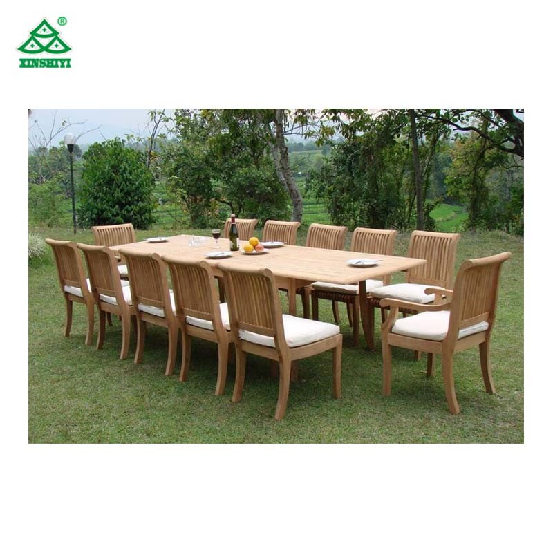 Outdoor Furniture Modern Outer Wooden Dining Table and Chair Custom Manufact