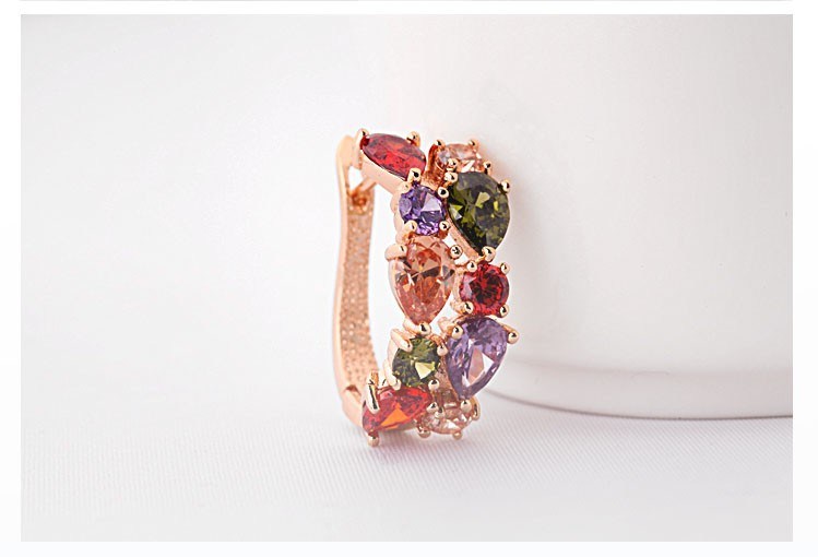 Mona Lisa Multicolour AAA Cubic Zirconia Fashion Earrings for Women Girl Christmas Gift Brincos Jewelry
