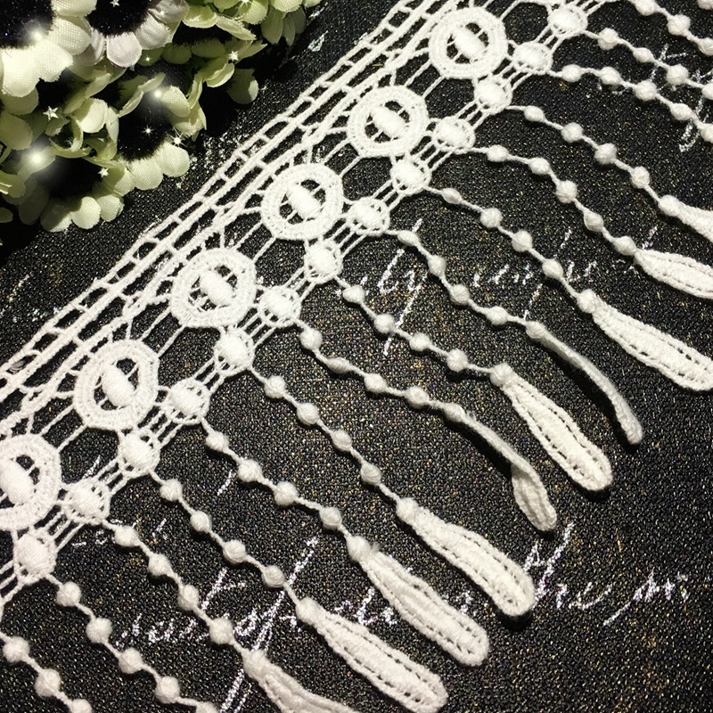 High Quality 10cm Chemical Embroidery Cotton Lace Tassel for Decoration