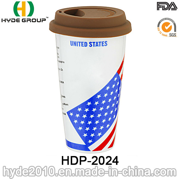 BPA Free Plastic Coffee Mug with Lid (HDP-2024)