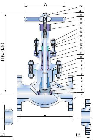 A216 Wcb Cast Steel Manual Bolted Bonnet Angle Bellow Sealed Flange Globe Valve