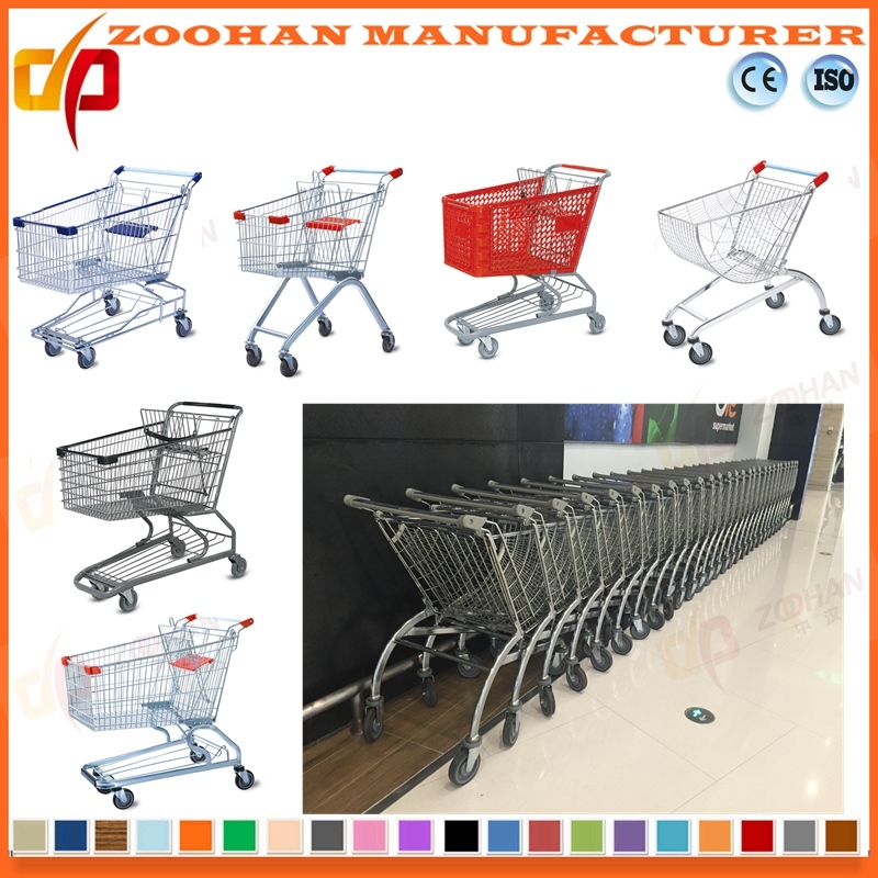 Competetive European Style Zinc Mall Hand Cart Shopping Trolley (Zht108)