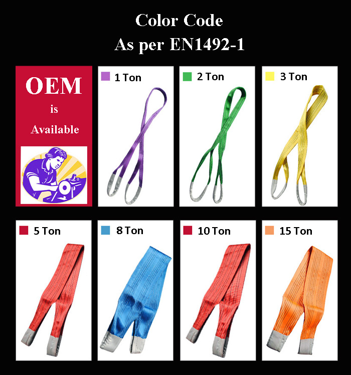 Ce Approved Flat Eye Duplex Webbing Sling Safety Factor 6: 1