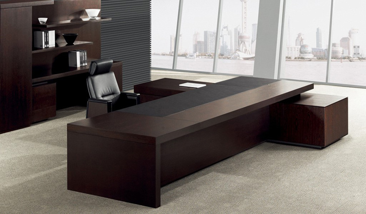 Oppein Melamine Simple Design Wood Boss Office Computer Table